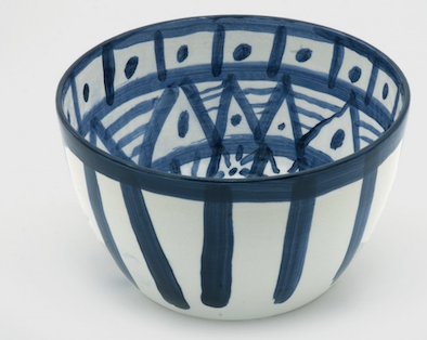 Rayas azules con interior arabesco